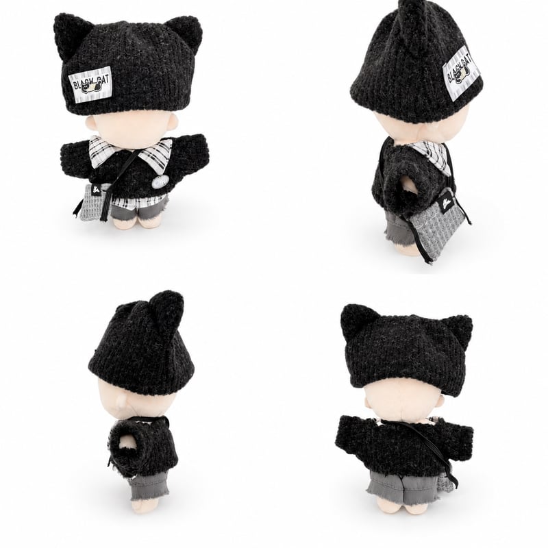 10cmぬい用 【クール・ストリート】猫耳ニット帽&カジュアルコーデ 4 10cmぬい用 【クール・ストリート】猫耳ニット帽&カジュアルコーデ 4