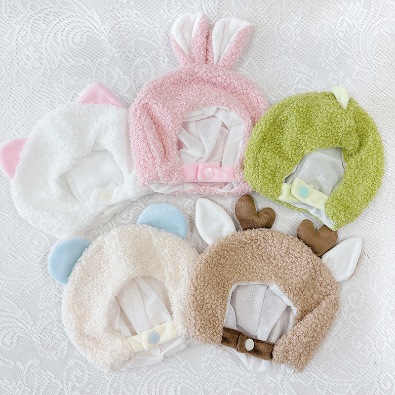 ぬい服】ぬいぐるみ用もこもこボア着ぐるみキャップ【20cm用】【推し活