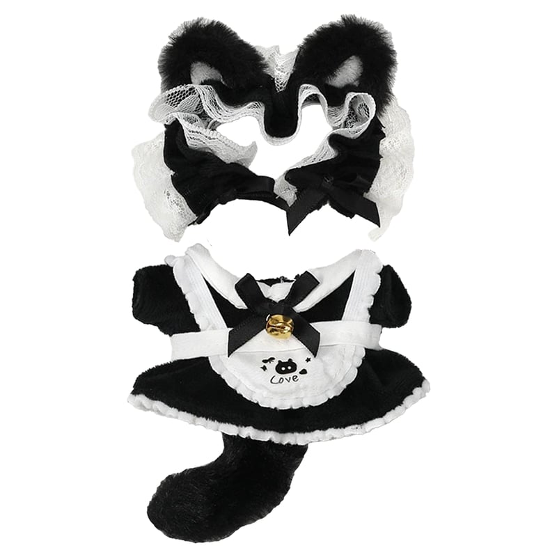 ぬい服】ネコミミ・メイド風ぬいぐるみコスチューム 10cmぬいぐるみ用