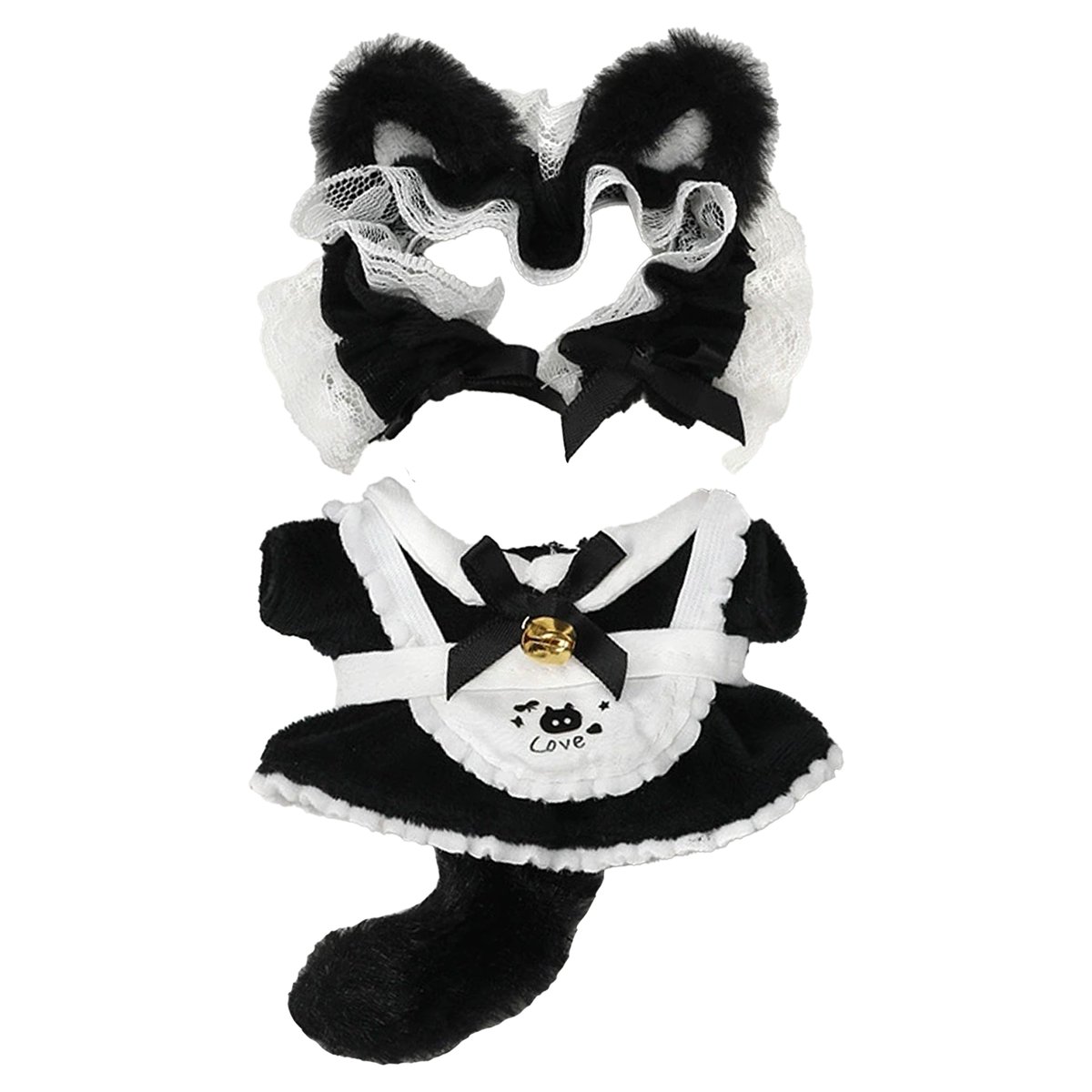 ぬい服】ネコミミ・メイド風ぬいぐるみコスチューム 10cmぬいぐるみ用