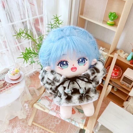 【ぬい服】ぬいぐるみ用ヒョウ柄パーカー/15~20cm用