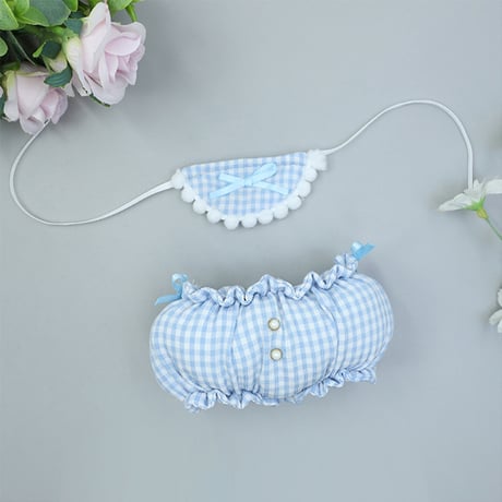 【ぬい服】ぬいぐるみ用かぼちゃ パンツ&よだれかけセット 【15〜20cm 用】【推し活グッズ】