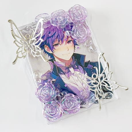 【推し活グッズ】硬質トレカケース【蝶と薔薇】