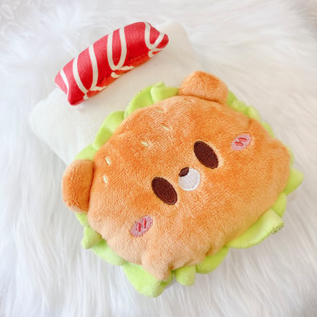 【ぬい服】ぬいぐるみ用ふわふわお布団 【ハンバーガー・目玉焼き】10〜15cm 用【推し活グッズ】