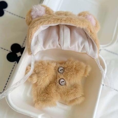 ぬい服【くま耳帽子&着ぐるみセット】10~15cm用/くま【推し活グッズ】