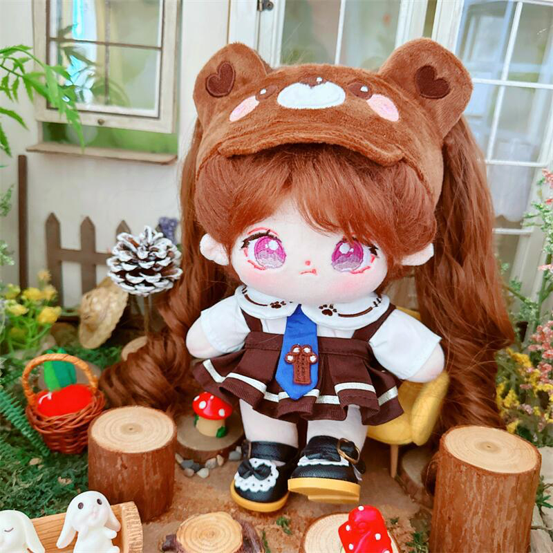 ぬい服】20cm 用ぬい服【くま耳サンバイザー・ シャツ