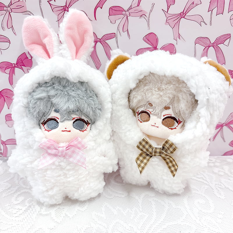 ぬい服】ぬいぐるみ用もこもこ着ぐるみ/うさぎ・くま 10cm 用【推し活
