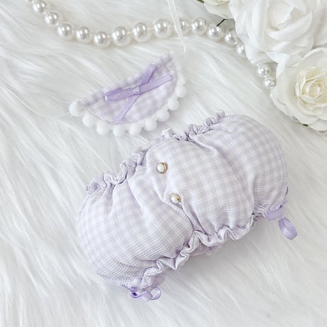 【ぬい服】ぬいぐるみ用かぼちゃ パンツ&よだれかけセット 【15〜20cm 用】【推し活グッズ】