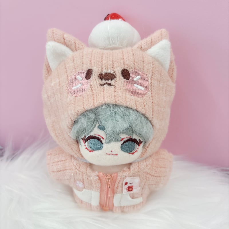 【オーダーページ】ボア付すっぽりパーカー　ぬい服 20cmぬい服】フリルのオーバーサイズパーカー 20cm着せ替え
