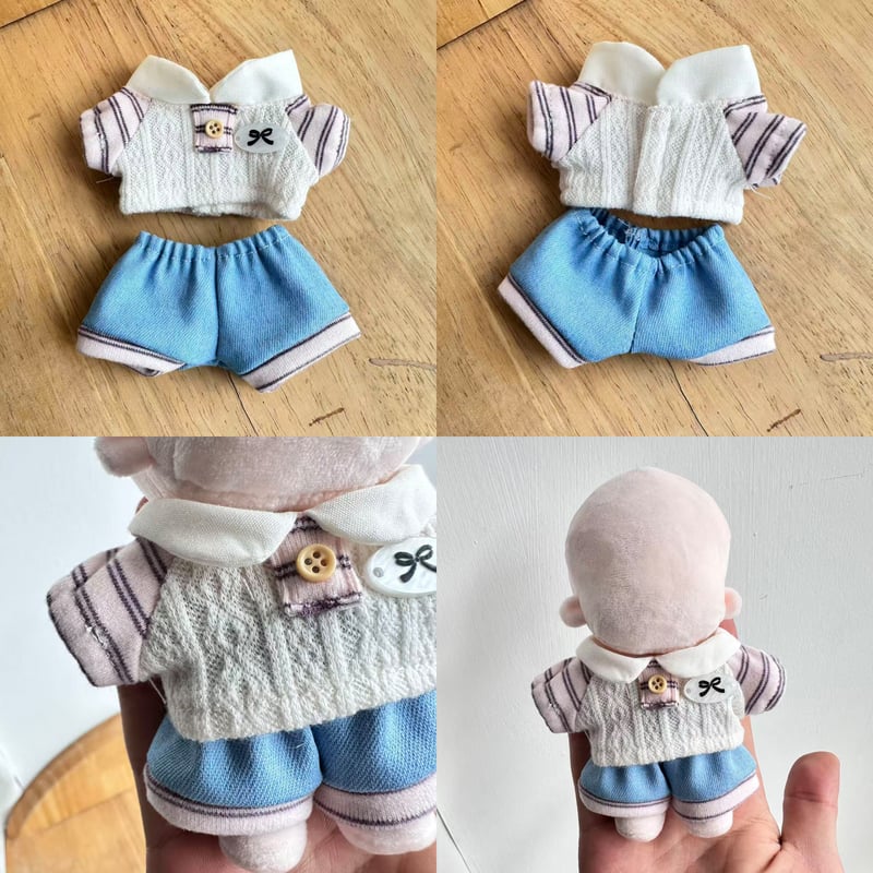 10cmぬいぐるみ用 ぬい服 2点セットカジュアル ニットベスト・ショート