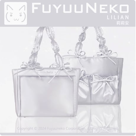 【FUYUUNEKO】二連ぬいポーチ付きサテン痛バッグ milk dolly【推し活グッズ】