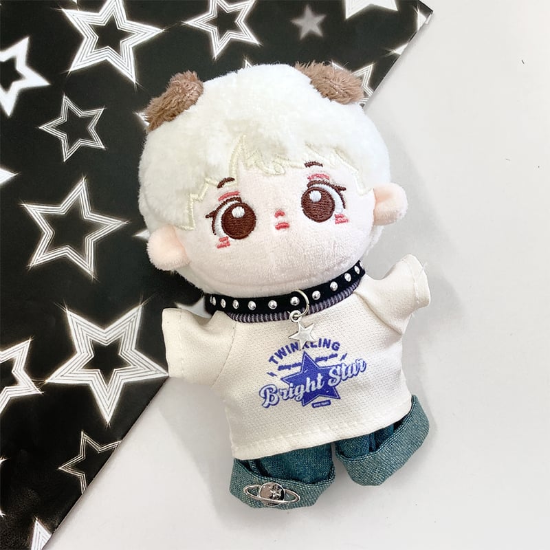 ぬい服】グラフィックTシャツ&ジーパン&チョーカーセット 10cm用