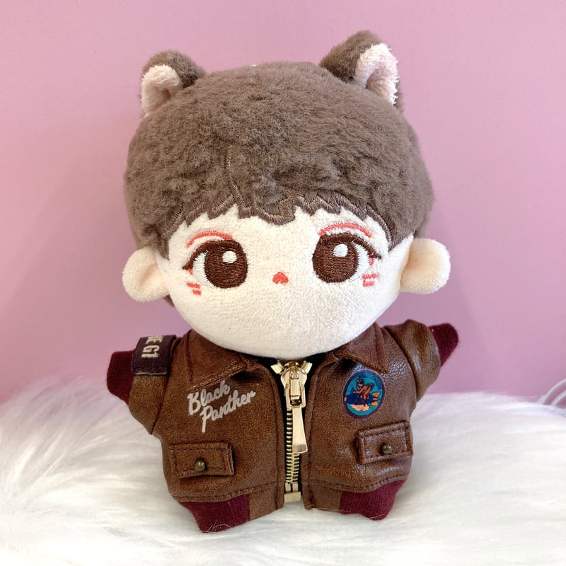 ぬい服】ぬいぐるみ用ヴィンテージ風革ジャン（10〜15cm用） | G