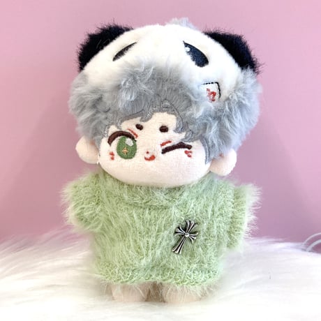 【ぬい服】ぬいぐるみ用 十字架付きファーニット（10〜15cm用）