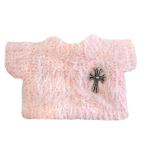 【ぬい服】ぬいぐるみ用 十字架付きファーニット（10〜15cm用）