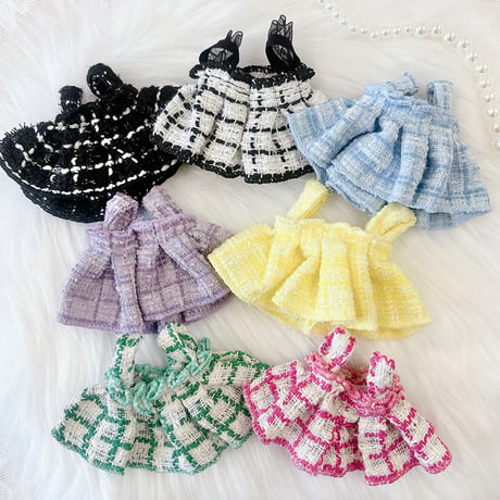 【ぬい服】 ぬいぐるみ用ツイードワンピース 【10~15cm用】【推し活グッズ】