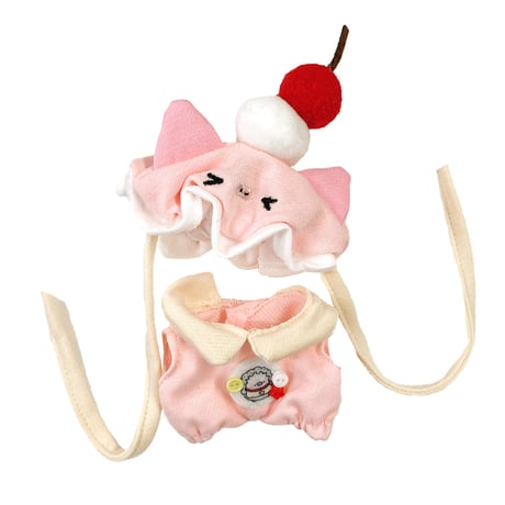【ぬい服】ぬいぐるみ用フリル帽子&シャツセット【10cm用】【推し活グッズ】