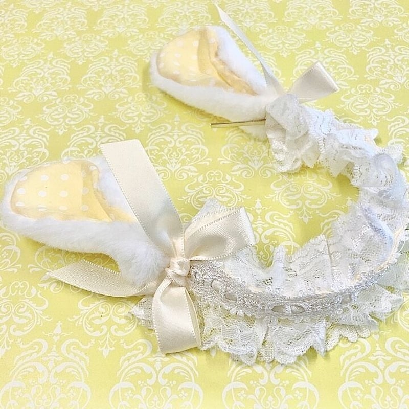 BABY  トランプレースのうさみみカチューシャ
オフ白×ピンク BABY トランプレースのうさみみカチューシャ オフ白×サックス