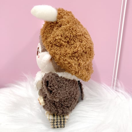 【ぬい服】10cmぬいぐるみ用 ふわもこ ラテカラーコーデセット