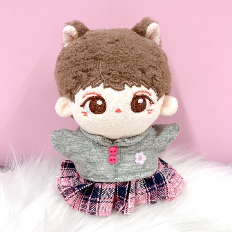 ぬい服】シャツ&チェックスカートセット 10cm用 | G.triGer