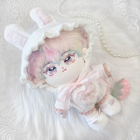 【ぬい服】ぬいぐるみ用うさ耳着ぐるみ・ うさ耳シューズ・バッグセット 【20cm 用】【推し活グッズ】