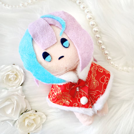 【ぬい服】チャイナ柄ケープ 10~15cmぬいぐるみ用【推し活グッズ】