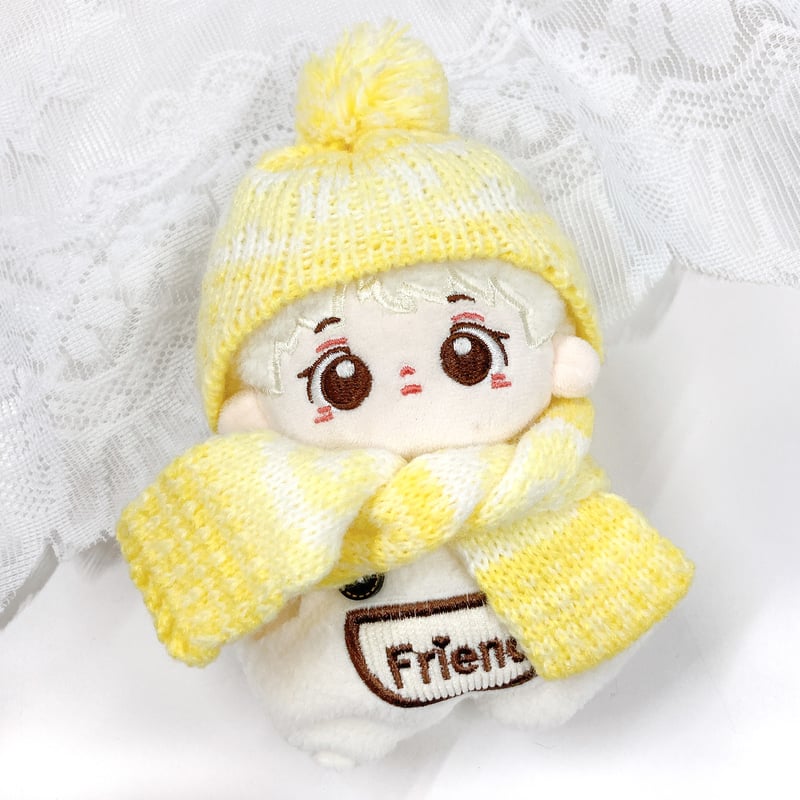ぬい服】ノルディック柄ニット帽&マフラーセット 10cmぬいぐるみ用 | G