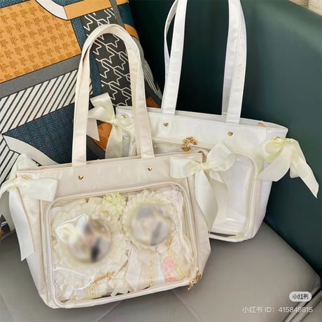 【Seraphim】サイドリボン付き痛トートバッグ【推し活グッズ】