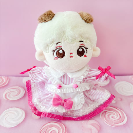 ぬい服　アメリカンダイナー風エプロンワンピース【10~15cm用】【推し活グッズ】