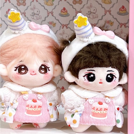 【ぬい服】ぬいぐるみ用着ぐるみ【ケーキ】 ( シャツ・エプロン・ヘッドドレスセット ) 10~15cm 用【推し活グッズ】