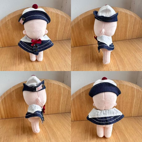 【ぬい服】 10〜17cmぬいぐるみ用 海軍風セーラーコーディネートセット