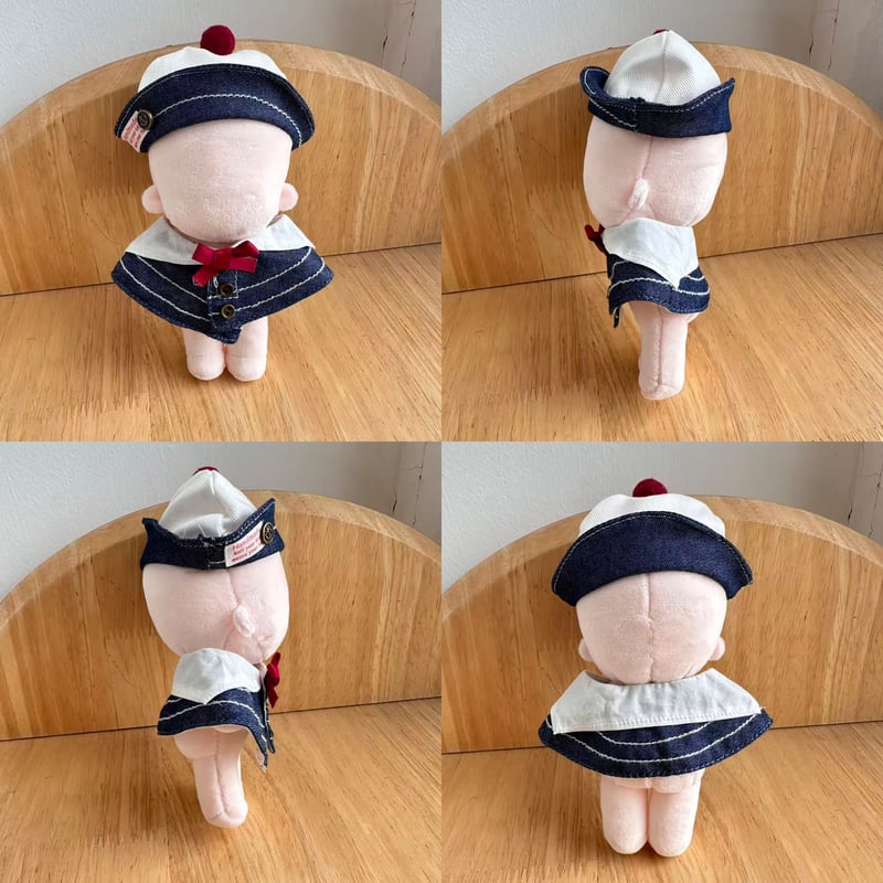 ぬい服】 10〜17cmぬいぐるみ用 海軍風セーラーコーディネートセット