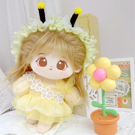 【ぬい服】ぬいぐるみ用ドレス & ヘッドドレスセット【蜂】20cm 用【推し活グッズ】