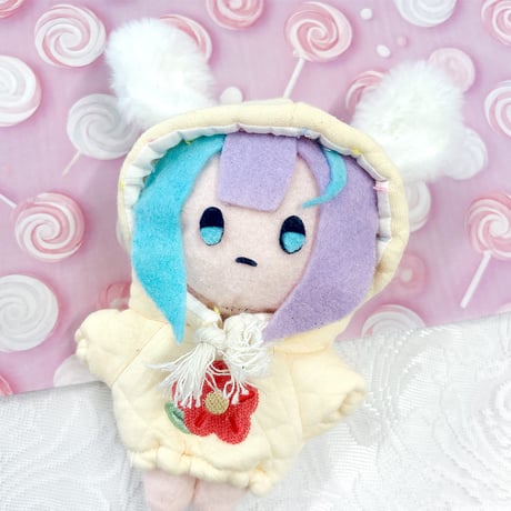 【ぬい服】ぬいぐるみ用うさ耳パーカー(15cm用)
