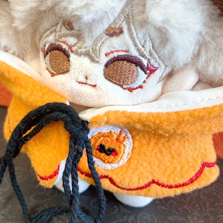 【ぬい服】ハロウィンポンチョ/カボチャ　10cm用