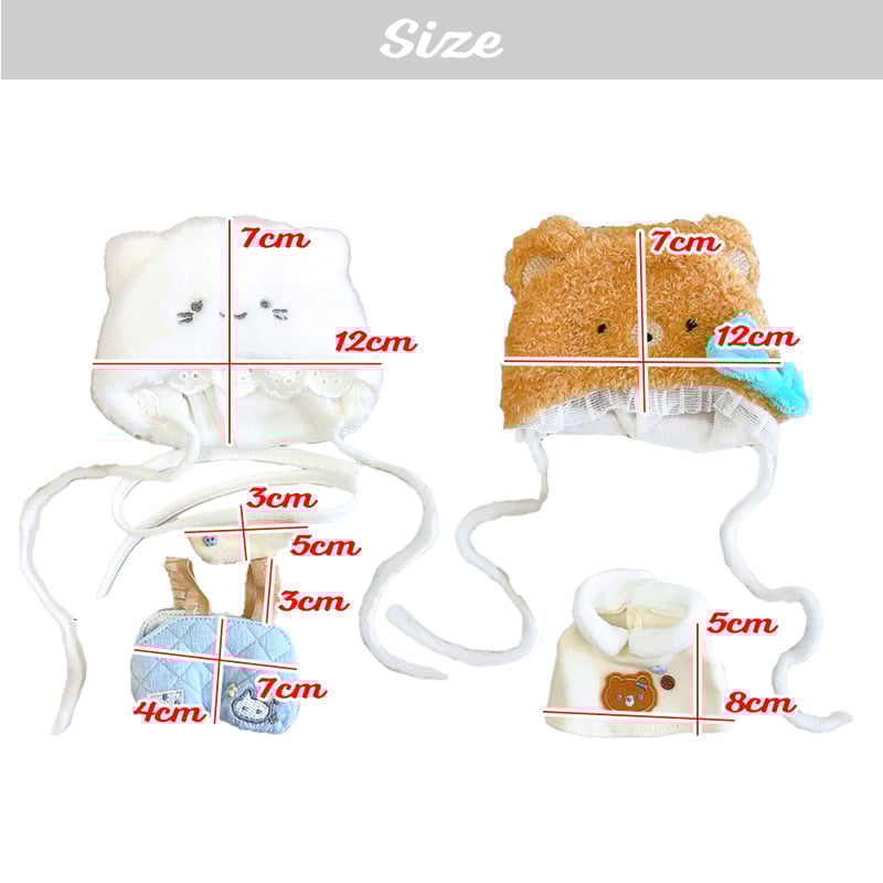 専用ページです　20＆10ぬい服 ぬいぐるみ用のベビー服👶🤍 ヘッドドレスとロンパースの2点