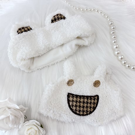 【ぬい服】くま耳ヘッドバンド&サロペットセット【20cm用】【推し活グッズ】