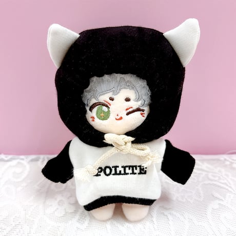 【ぬい服】ぬいぐるみ用ツノ付きパーカー(10cm用)【推し活グッズ】