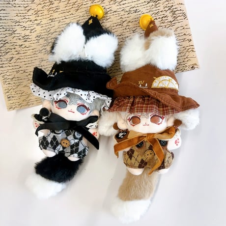 【ぬい服】魔法使いぬい服【帽子&尻尾&サロペット&衿セット】10cm用【推し活グッズ】