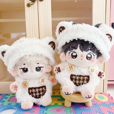 【ぬい服】くま耳ヘッドバンド&サロペットセット 10~15cmぬいぐるみ用【推し活グッズ】