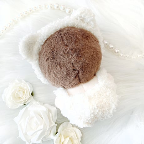 【ぬい服】くま耳ヘッドバンド&サロペットセット 10~15cmぬいぐるみ用【推し活グッズ】