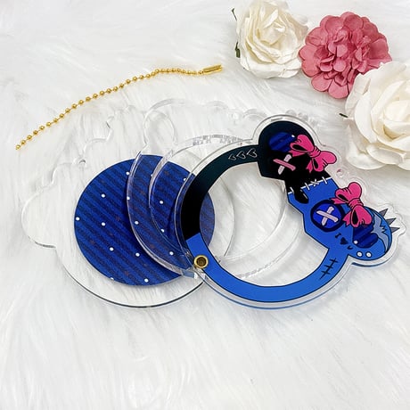【G.triGerオリジナル 推し活グッズ】缶バッジ用アクリルフレーム 【地雷系くま】58mm用