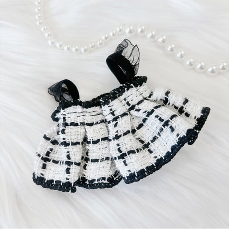【ぬい服】 ぬいぐるみ用ツイードワンピース 【10~15cm用】【推し活グッズ】