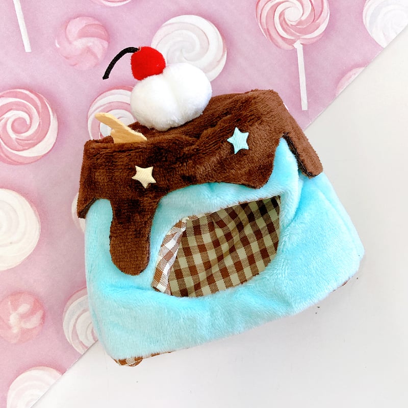 ぬい服】ぬいぐるみ用着ぐるみキャップ チョコミント 10cm用
