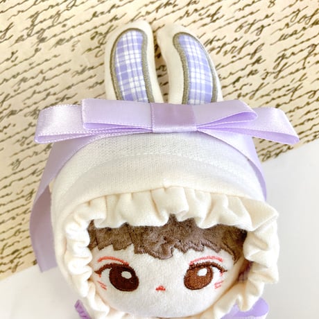 【ぬい服】タータンチェックうさ耳着ぐるみ【10cm用】【推し活グッズ】