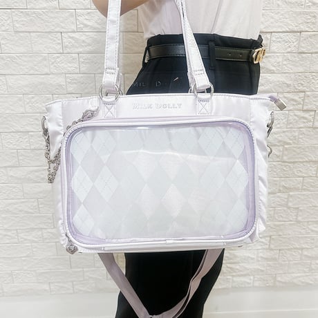 【FUYUUNEKO】 サテン アーガイル痛バッグ milk dolly【推し活グッズ】
