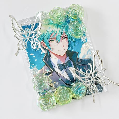 【推し活グッズ】硬質トレカケース【蝶と薔薇】