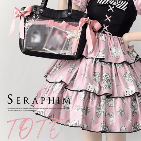【Seraphim】サイドリボン付き痛トートバッグ【推し活グッズ】