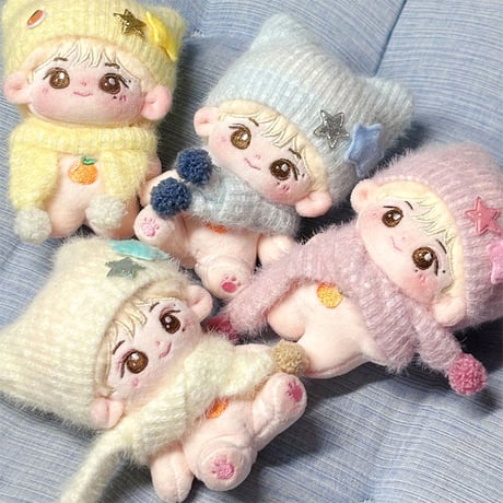 【ぬい服】ぬいぐるみ用猫耳ニット帽&マフラーセット　10cm用【推し活グッズ】