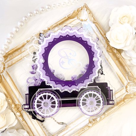 【アクリルフレーム 推し活グッズ】馬車型アクリル缶バッジフレーム【猩猩吃屁】缶バッジ・アクスタ用